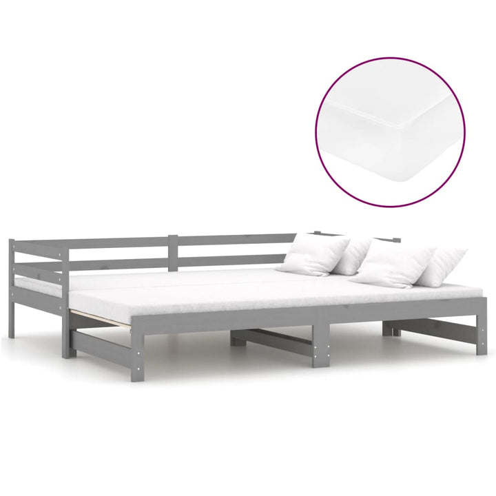 Pat Extensibil De Zi, 2X(90X200) Cm, , Lemn Masiv De Pin