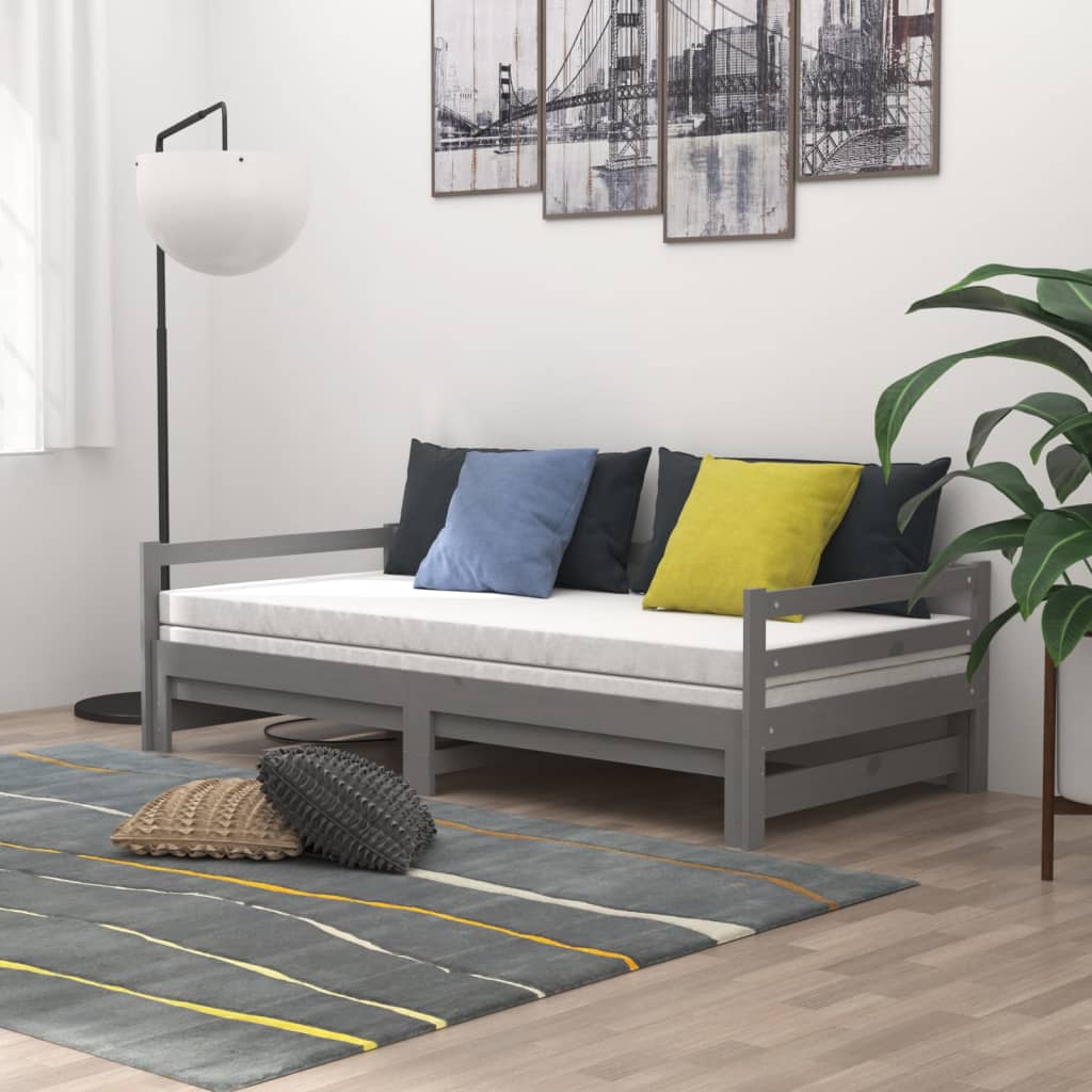 Pat Extensibil De Zi, 2X(90X200) Cm, , Lemn Masiv De Pin