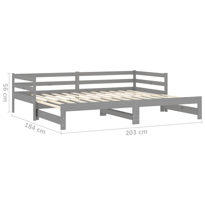 Pat Extensibil De Zi, 2X(90X200) Cm, , Lemn Masiv De Pin