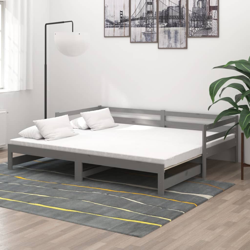 Pat Extensibil De Zi, 2X(90X200) Cm, , Lemn Masiv De Pin