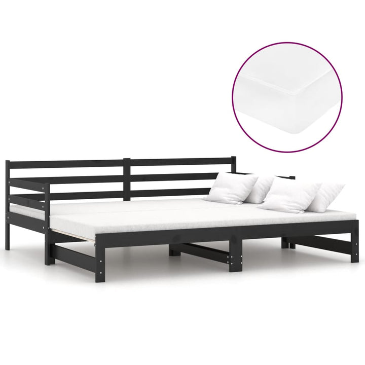 Pat Extensibil De Zi, 2X(90X200) Cm, , Lemn Masiv Pin