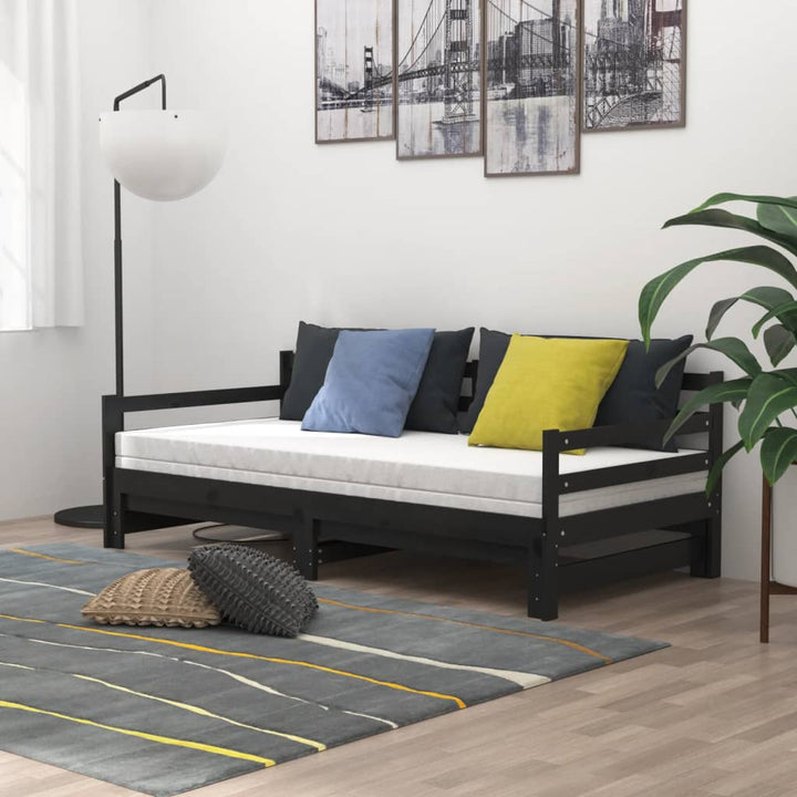 Pat Extensibil De Zi, 2X(90X200) Cm, , Lemn Masiv Pin