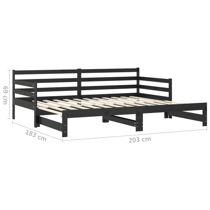 Pat Extensibil De Zi, 2X(90X200) Cm, , Lemn Masiv Pin