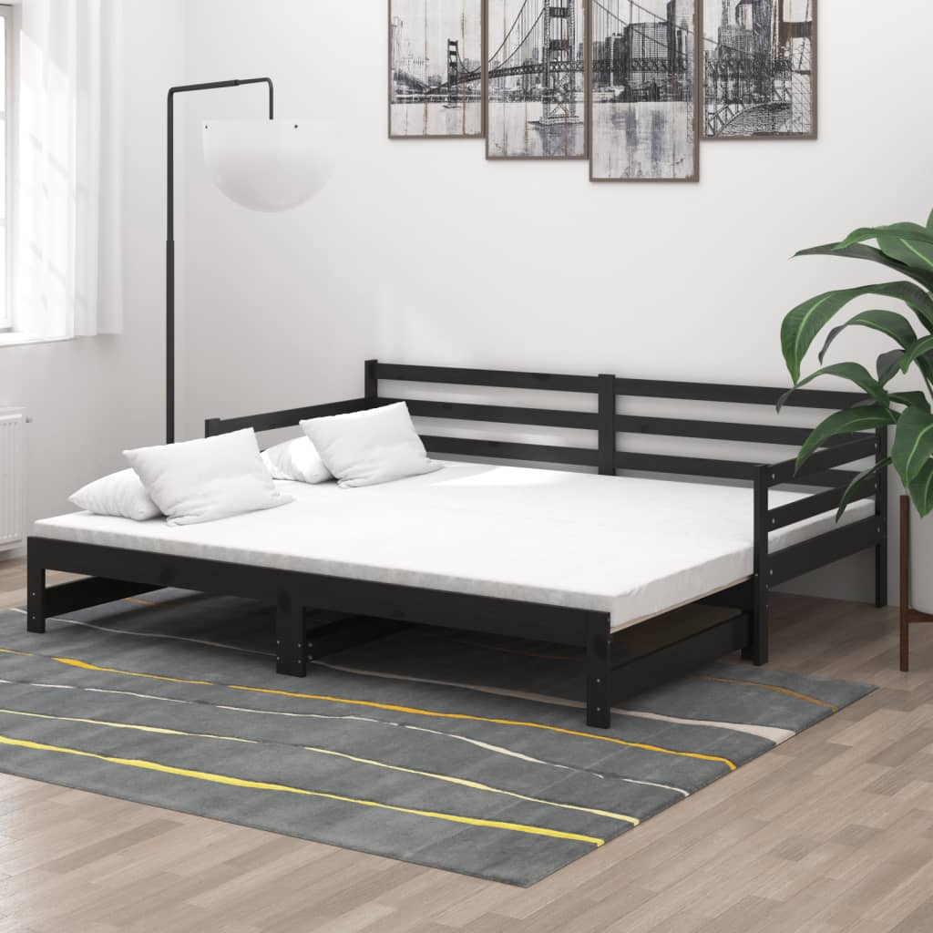 Pat Extensibil De Zi, 2X(90X200) Cm, , Lemn Masiv Pin