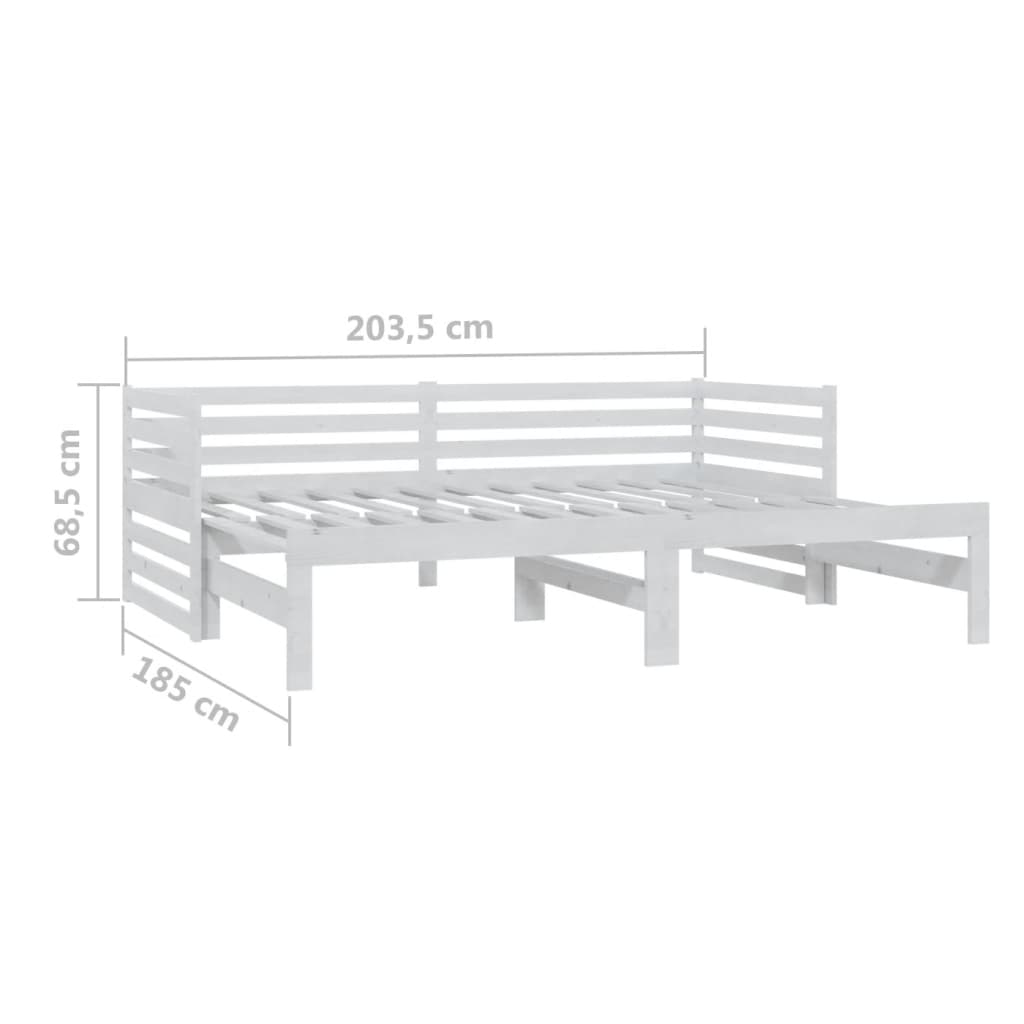 Pat Extensibil De Zi, 2X(90X200) Cm, , Lemn Masiv De Pin