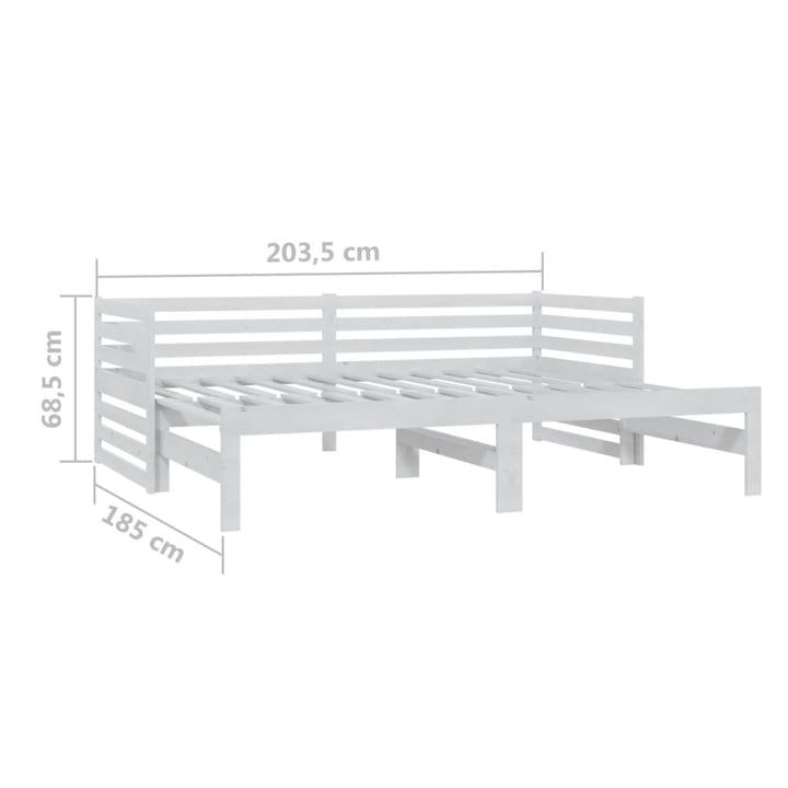 Pat Extensibil De Zi, 2X(90X200) Cm, , Lemn Masiv De Pin