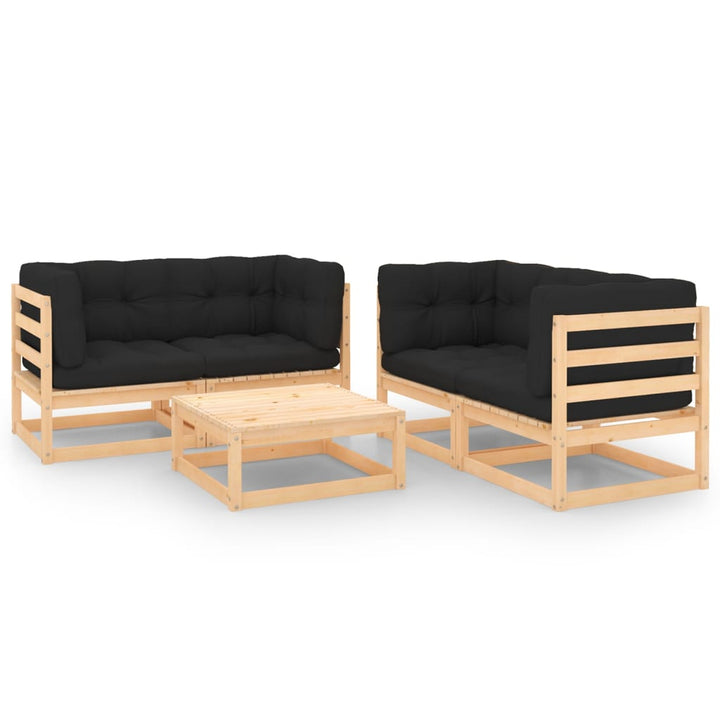 Set Mobilier De Grădină, 5 Piese, , Lemn Masiv De Pin