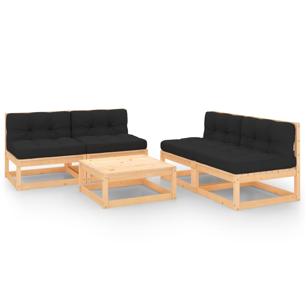 Set Mobilier De Grădină, 5 Piese, , Lemn Masiv De Pin