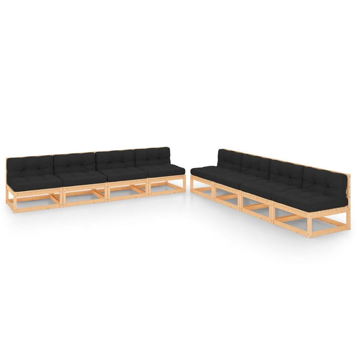 Vixl Set Mobilier De Grădină Cu Perne, 8 Piese, Lemn Masiv De Pin