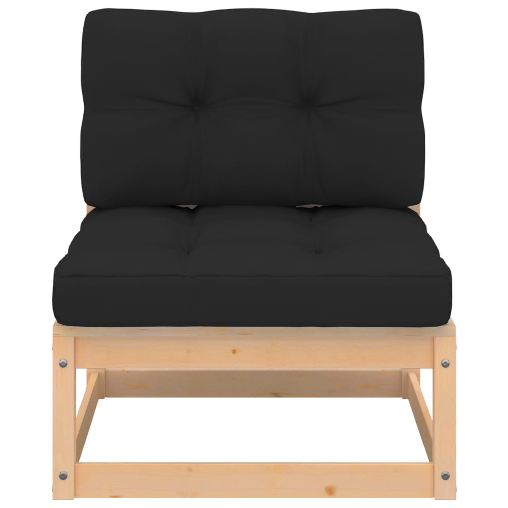 Vixl Set Mobilier Grădină Cu Perne, 9 Piese, Lemn Masiv De Pin