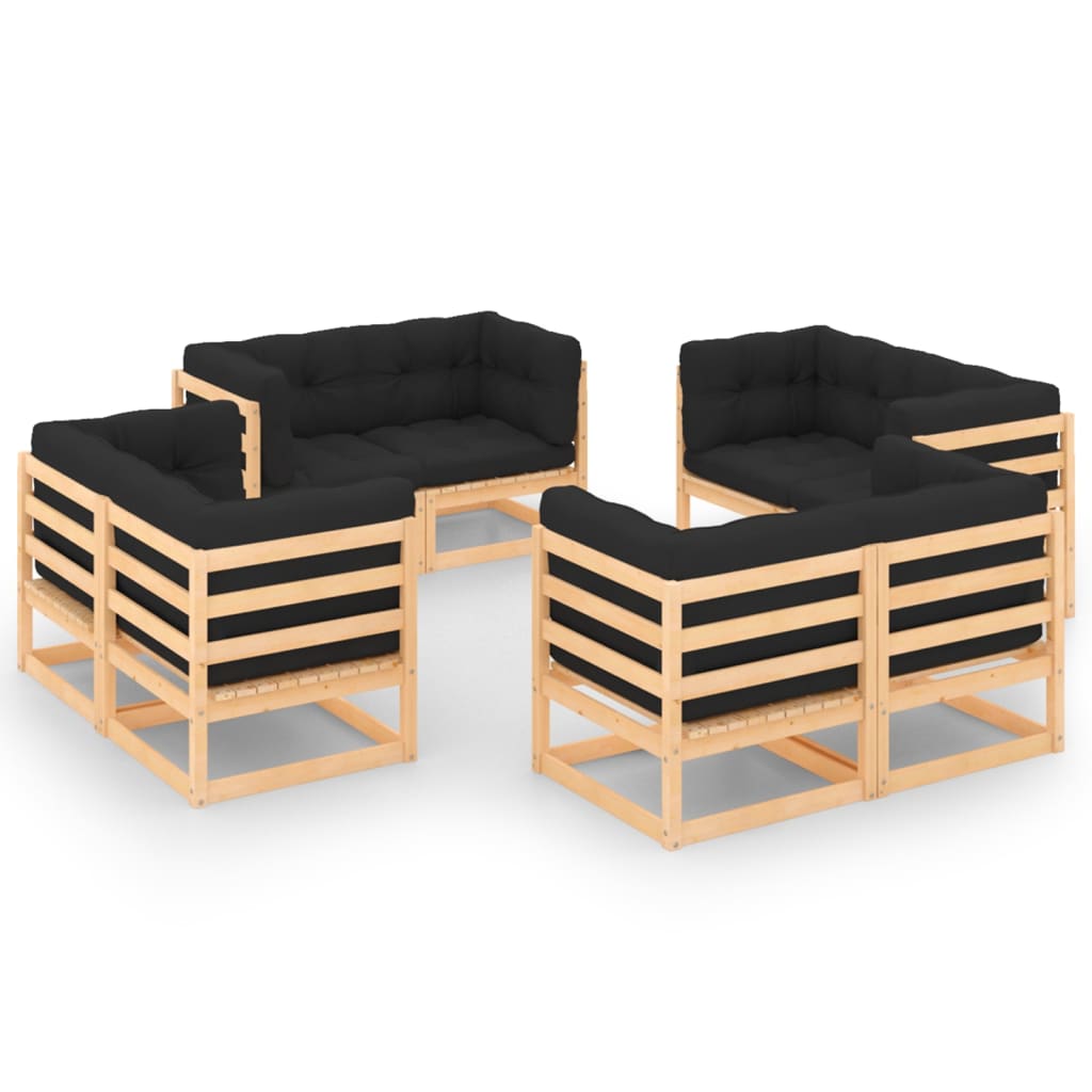 Set Mobilier De Grădină, 8 Piese, , Lemn Masiv De Pin