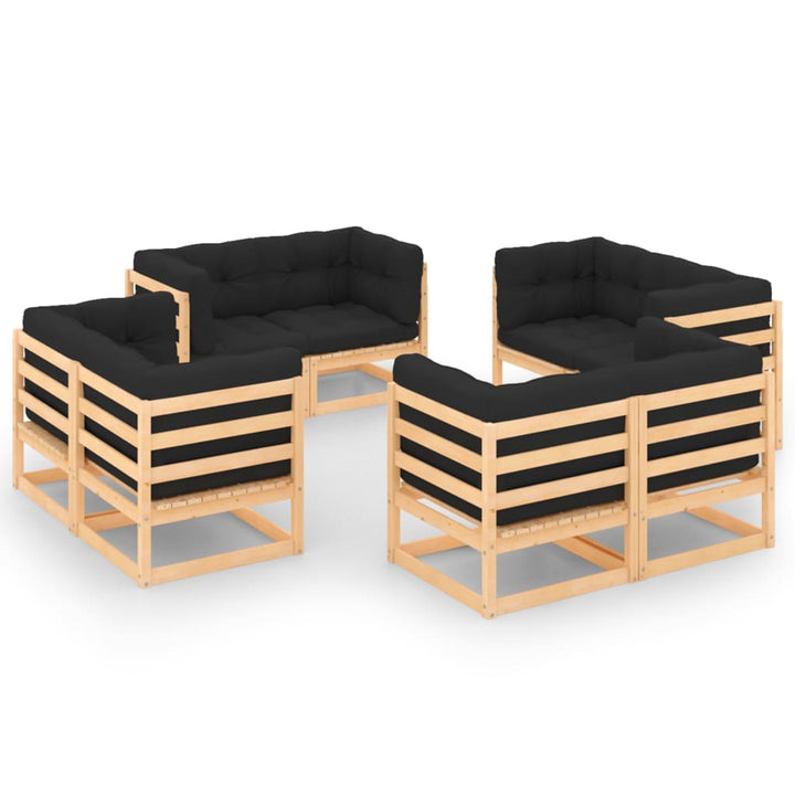 Set Mobilier De Grădină, 8 Piese, , Lemn Masiv De Pin