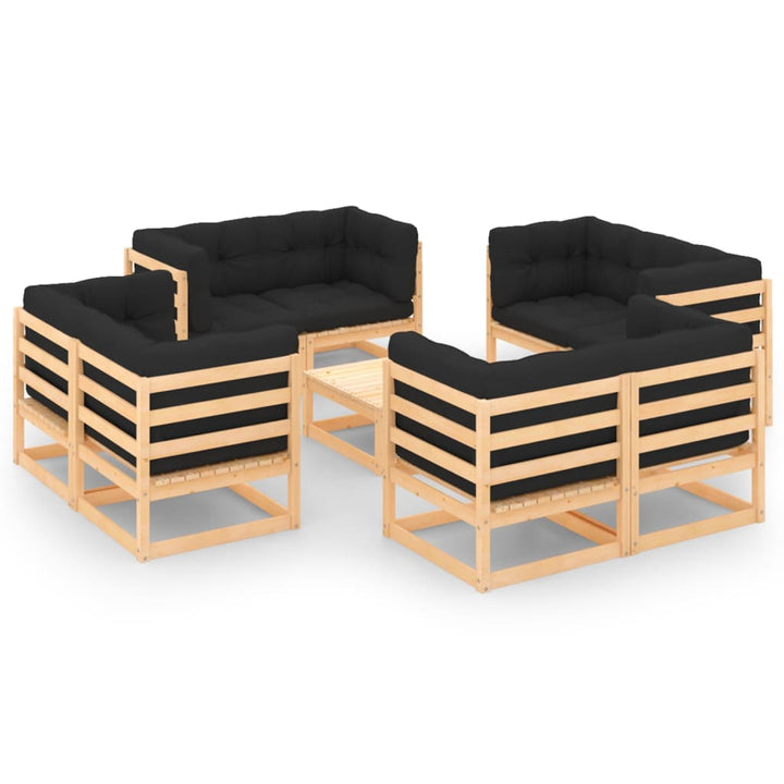 Set Mobilier De Grădină, 9 Piese, , Lemn Masiv De Pin