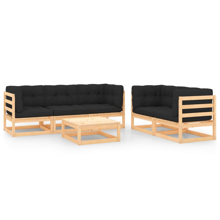 Vixl Set Mobilier De Grădină Cu Perne, 6 Piese, Lemn Masiv Pin