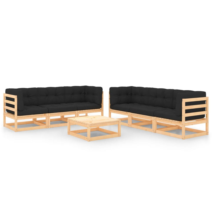 Set Mobilier De Grădină, 7 Piese, , Lemn Masiv De Pin