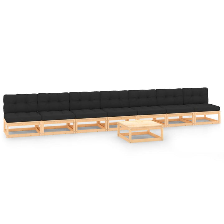 Vixl Set Mobilier De Grădină Cu Perne, 8 Piese, Lemn Masiv De Pin