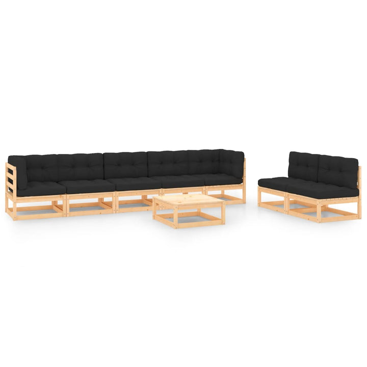 Vixl Set Mobilier De Grădină Cu Perne, 8 Piese, Lemn Masiv De Pin
