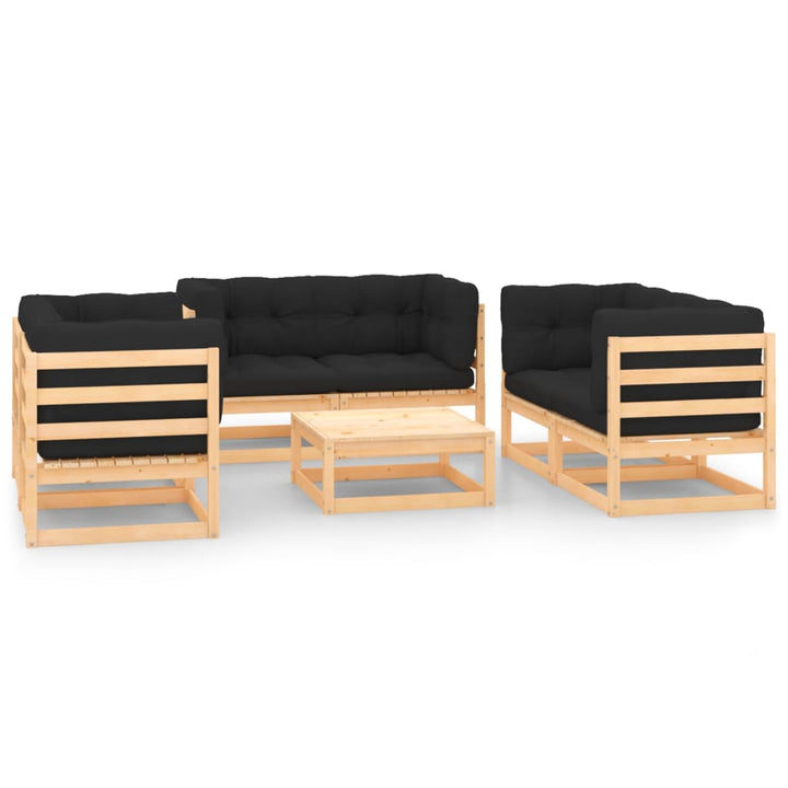 Set Mobilier De Grădină, 7 Piese, , Lemn Masiv De Pin