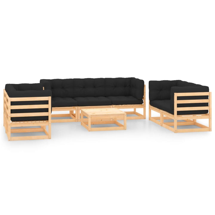 Set Mobilier De Grădină, 8 Piese, , Lemn Masiv De Pin