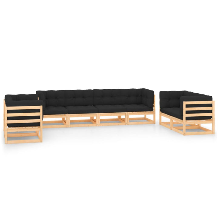 Vixl Set Mobilier De Grădină Cu Perne, 8 Piese, Lemn Masiv De Pin