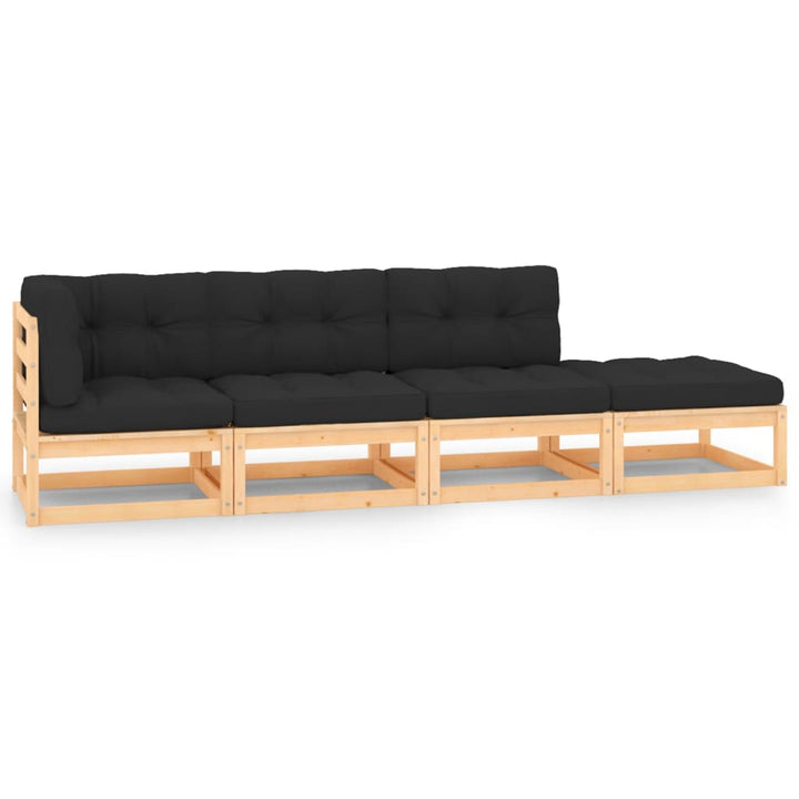 Set Mobilier De Grădină, 4 Piese, , Lemn Masiv De Pin