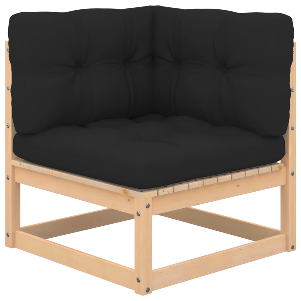 Set Mobilier De Grădină Cu Perne, 7 Piese, Lemn Masiv De Pin