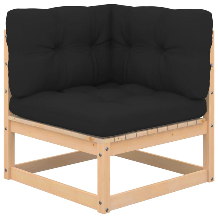 Set Mobilier De Grădină Cu Perne, 7 Piese, Lemn Masiv De Pin