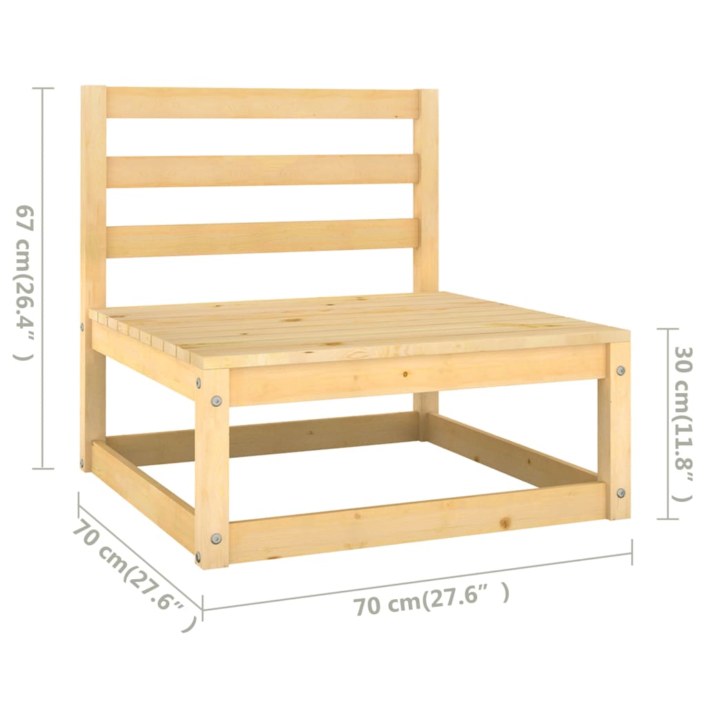 Set Mobilier De Grădină Cu Perne, 7 Piese, Lemn Masiv De Pin