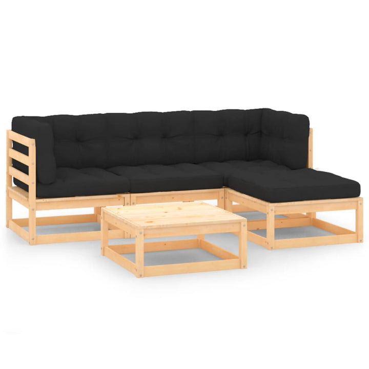 Set Mobilier De Grădină, 5 Piese, Lemn Masiv De Pin