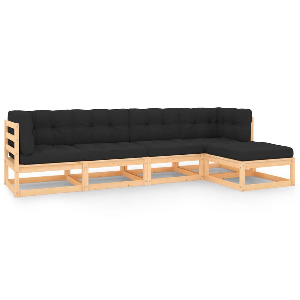 Set Mobilier De Grădină, 5 Piese, , Lemn Masiv De Pin