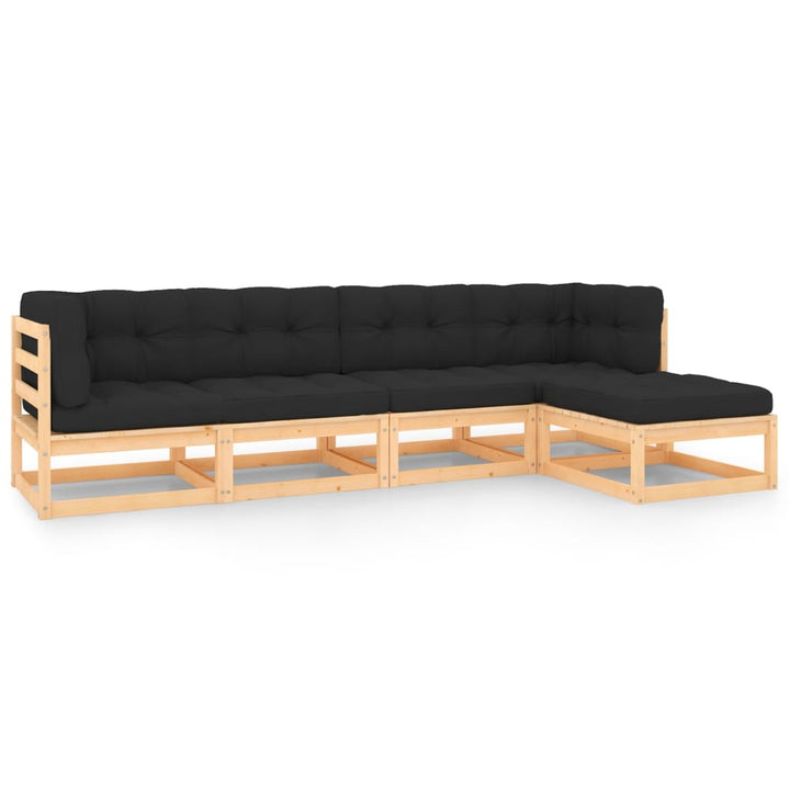 Set Mobilier De Grădină, 5 Piese, , Lemn Masiv De Pin