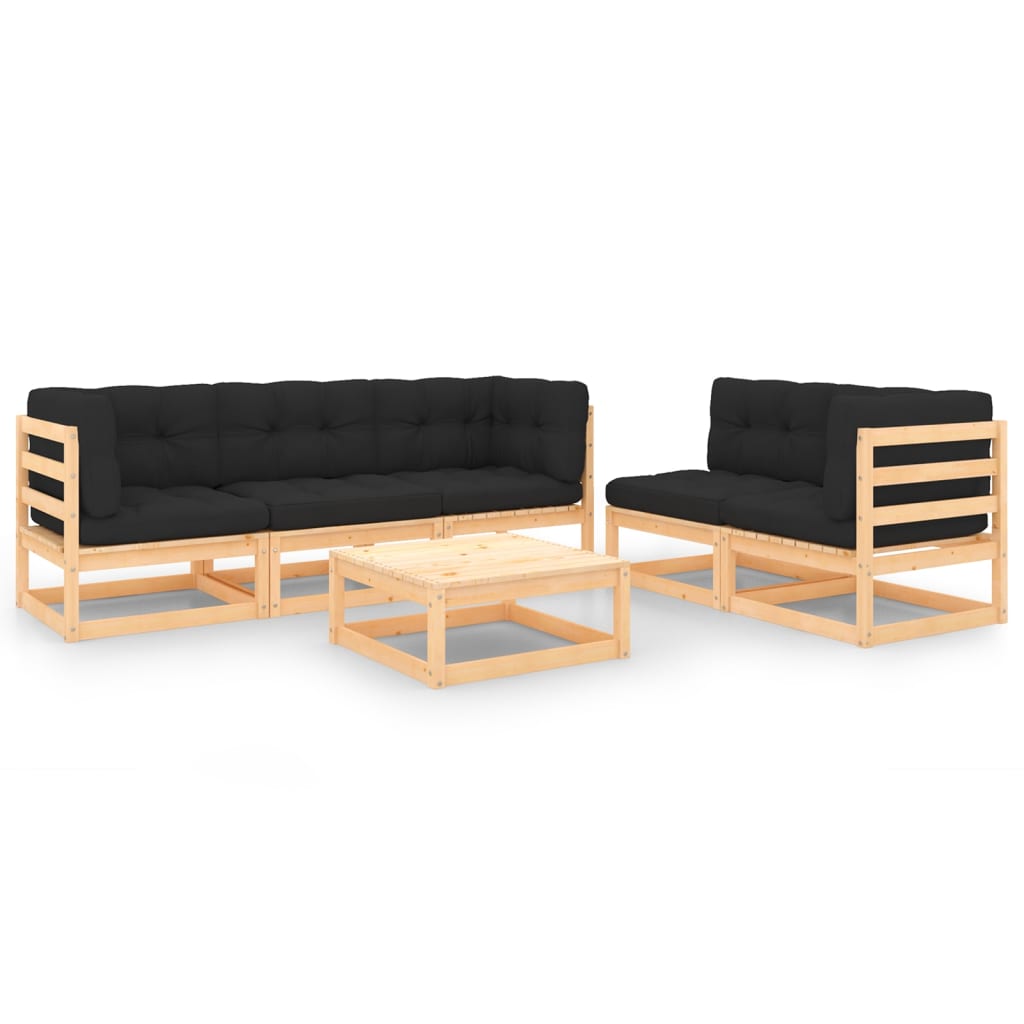 Set Mobilier De Grădină, 6 Piese, , Lemn Masiv De Pin