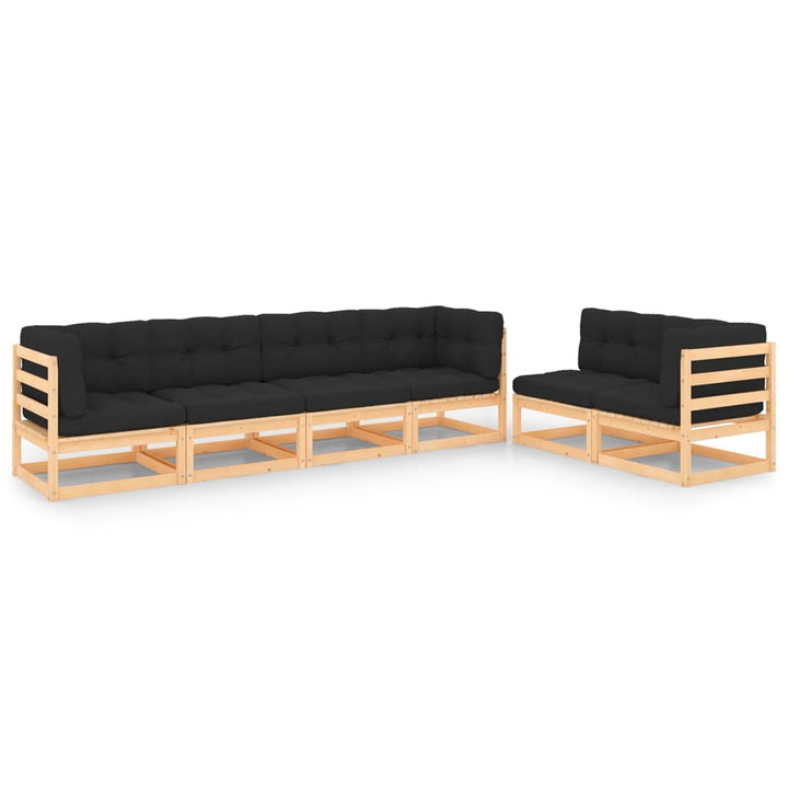 Vixl Set Mobilier Grădină Cu Perne, 6 Piese, Lemn Masiv Pin