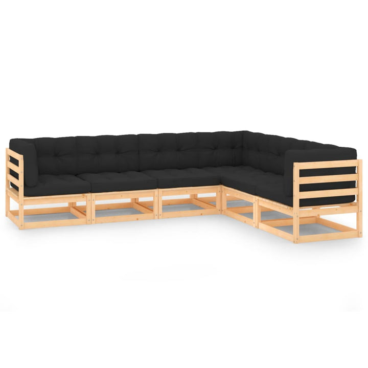 Vixl Set Mobilier Grădină Cu Perne, 6 Piese, Lemn Masiv Pin