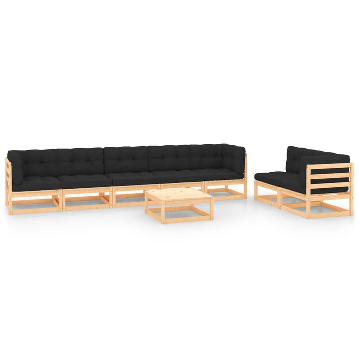 Vixl Set Mobilier De Grădină Cu Perne, 8 Piese, Lemn Masiv Pin