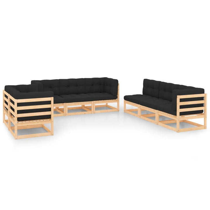 Vixl Set Mobilier De Grădină Cu Perne, 8 Piese, Lemn Masiv De Pin