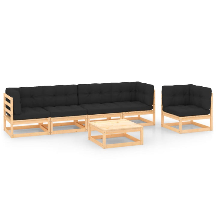 Vixl Set Mobilier De Grădină Cu Perne, 6 Piese, Lemn Masiv De Pin