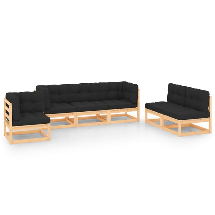 Vixl Set Mobilier De Grădină Cu Perne, 6 Piese, Lemn Masiv De Pin