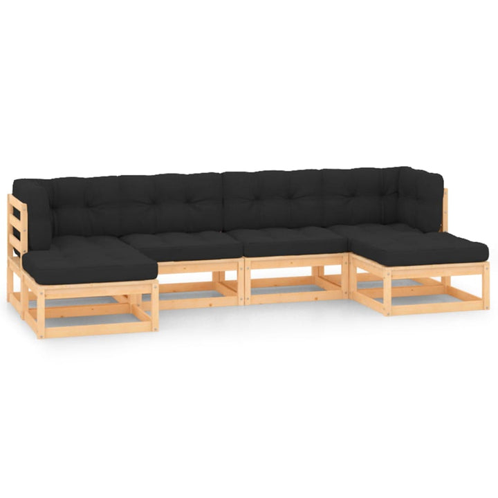 Vixl Set Mobilier Grădină Cu Perne, 6 Piese, , Lemn Masiv De Pin