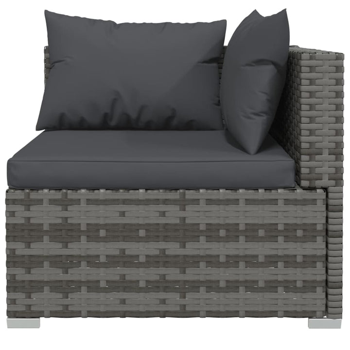 Set Mobilier De Grădină Cu Perne, 3 Piese, Gri, Poliratan