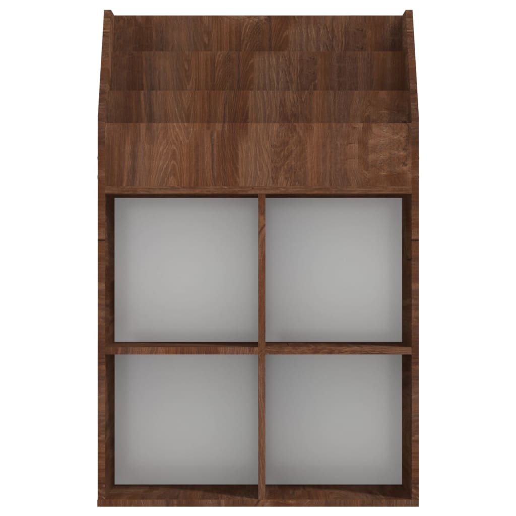Raft Reviste Copii, Stejar Maro, 71X30X114 Cm, Lemn Prelucrat