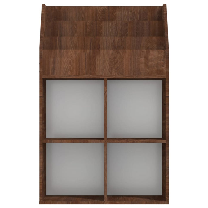 Raft Reviste Copii, Stejar Maro, 71X30X114 Cm, Lemn Prelucrat
