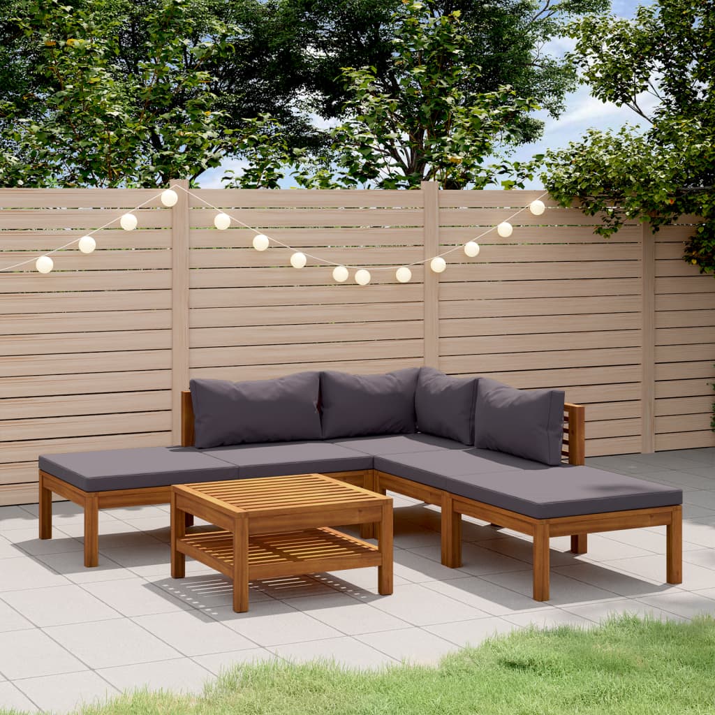 Set Mobilier De Grădină Cu Perne, 4 Piese, Lemn Masiv De Acacia
