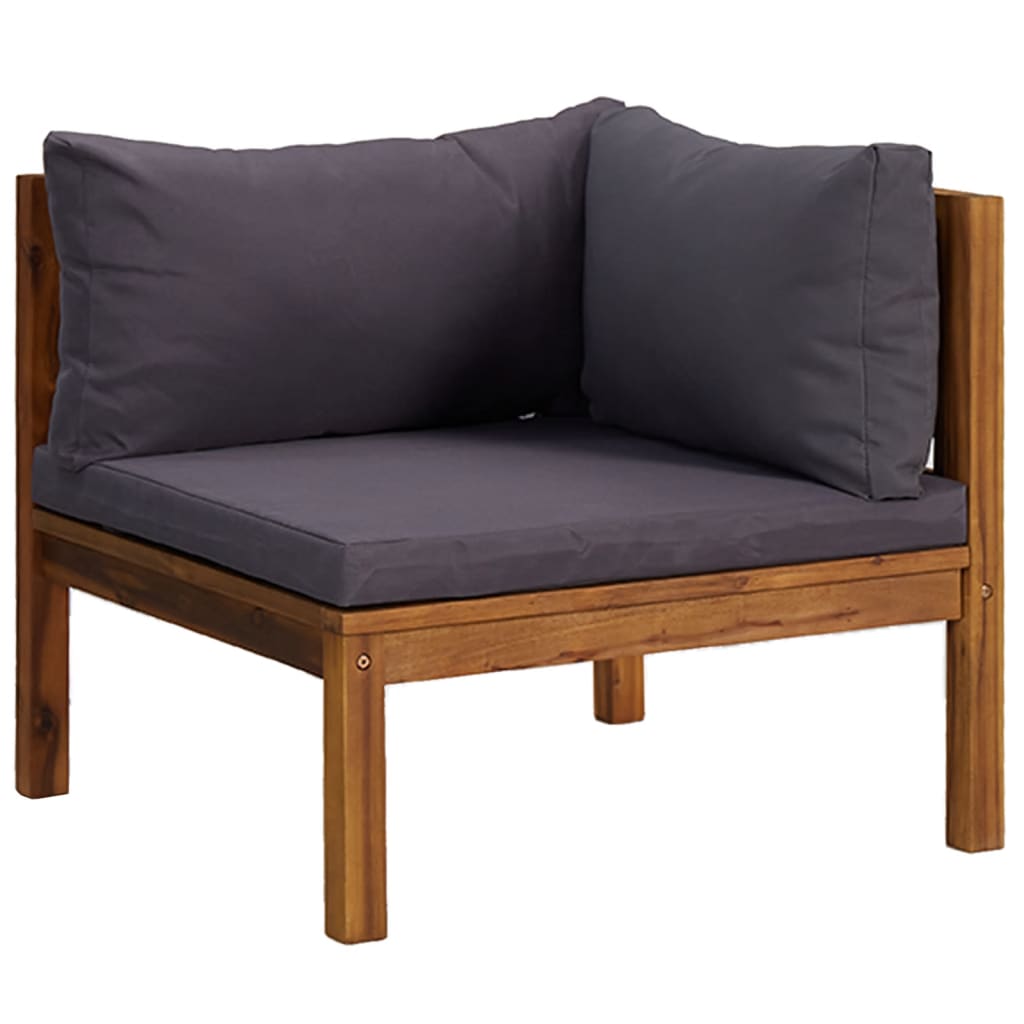 Set Mobilier De Grădină Cu Perne, 4 Piese, Lemn Masiv De Acacia