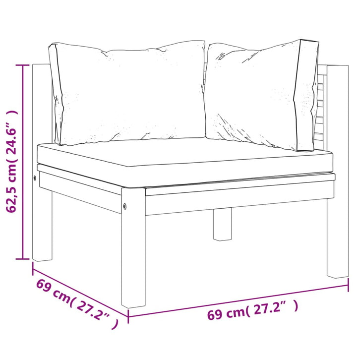 Set Mobilier De Grădină Cu Perne, 4 Piese, Lemn Masiv De Acacia