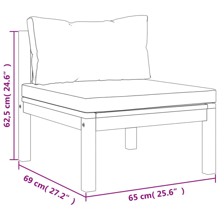 Set Mobilier De Grădină Cu Perne, 4 Piese, Lemn Masiv De Acacia