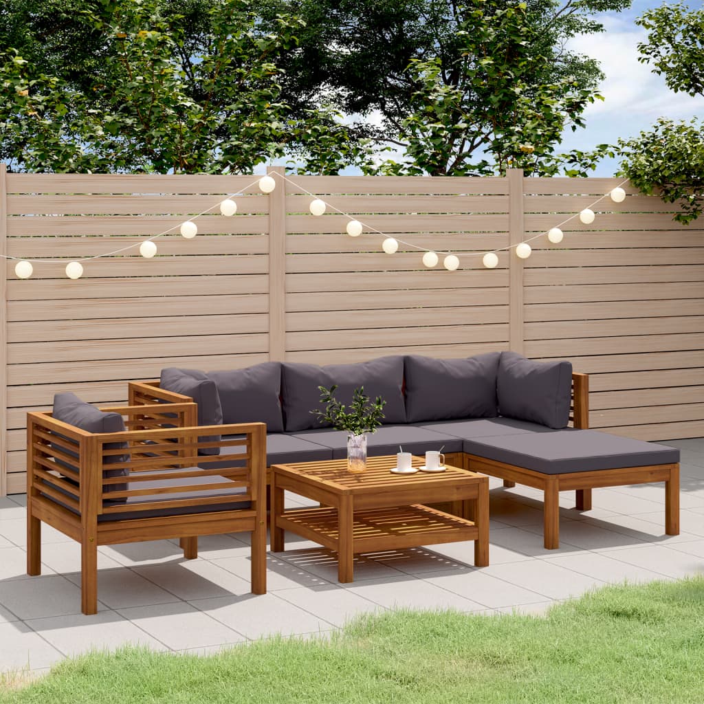 Set Mobilier De Grădină Cu Perne, 4 Piese, Lemn Masiv De Acacia