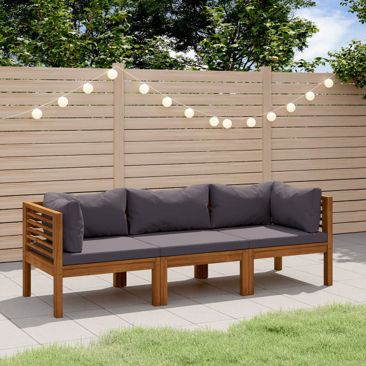 Set Mobilier De Grădină Cu Perne, 4 Piese, Lemn Masiv De Acacia