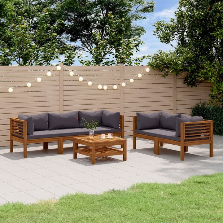 Set Mobilier De Grădină Cu Perne, 4 Piese, Lemn Masiv De Acacia