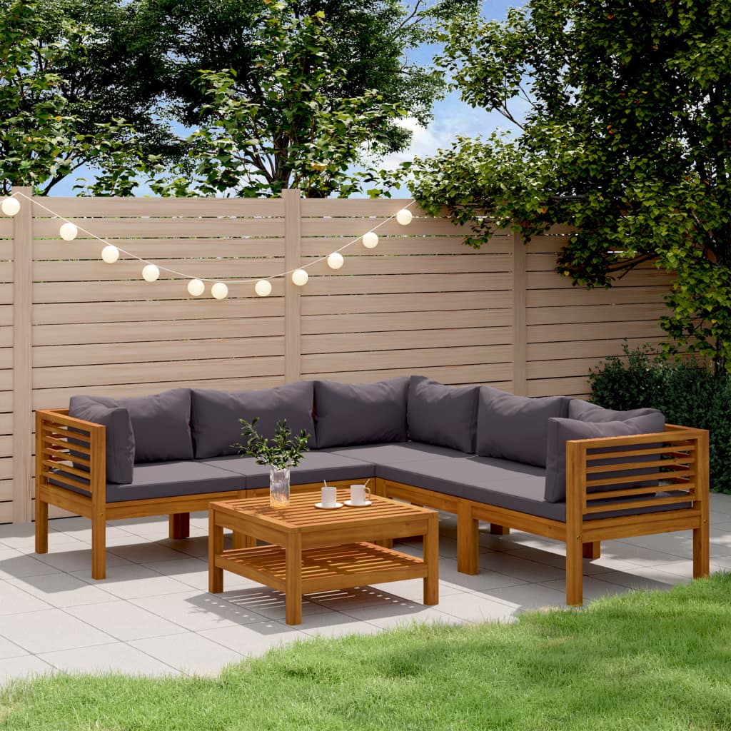 Set Mobilier De Grădină Cu Perne, 4 Piese, Lemn Masiv De Acacia